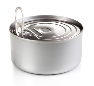 Tin can with pull ring isolated on white clipart