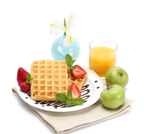 Light breakfast isolated on white — Stock Photo, Image