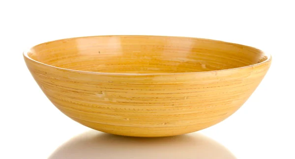 Elszigetelt fehér üres fából készült bowl — Stock Fotó