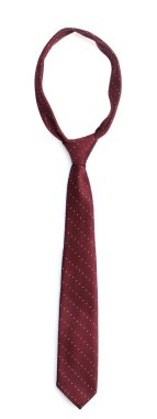 Elegant red tie isolated on white clipart