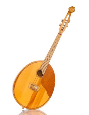 Retro kobza- Ukrainian musical instrument isolated on white clipart