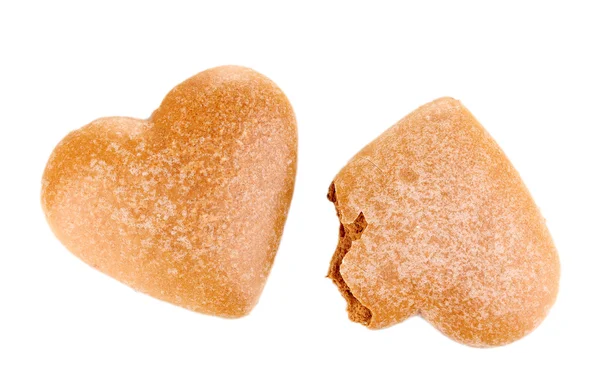 Cookies: ολόκληρο και δαγκωμένο απομονωθεί σε λευκό — Φωτογραφία Αρχείου