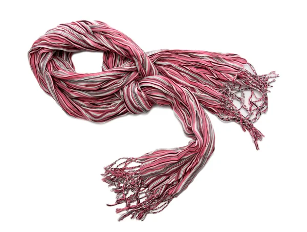 Helder roze vrouwelijke sjaal geïsoleerd op wit — Stockfoto