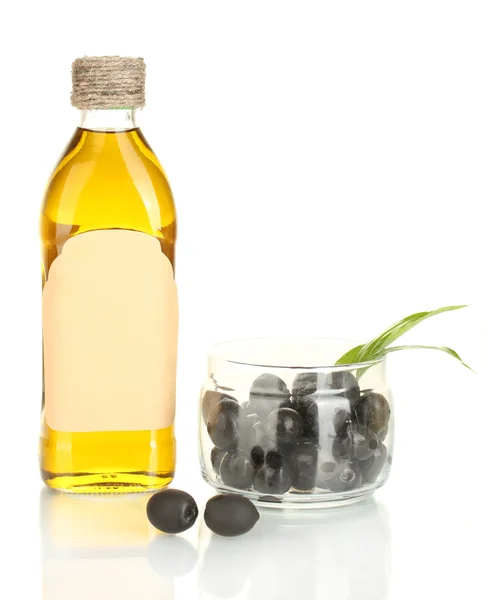 Olívaolaj üveg elszigetelt fehér — Stock Fotó
