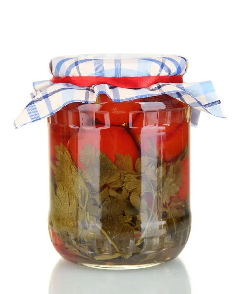 缶詰のトマトを白で隔離される jar ファイルします。 — ストック写真