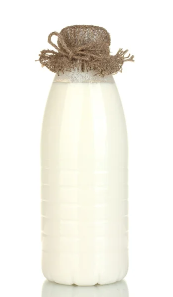 Garrafa de leite isolado em fundo branco close-up — Fotografia de Stock