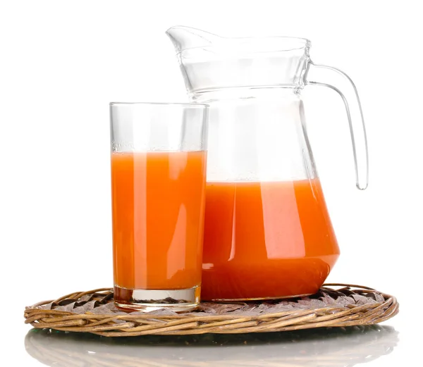 Grapefruit juice and grapefruit isolated on white — Stock Photo, Image