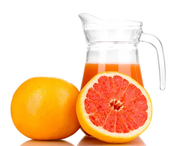 Grapefruit-lé, és elszigetelt fehér grapefruit — Stock Fotó