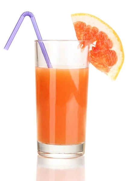 白で隔離されるグレープ フルーツ ジュースのグラス — ストック写真