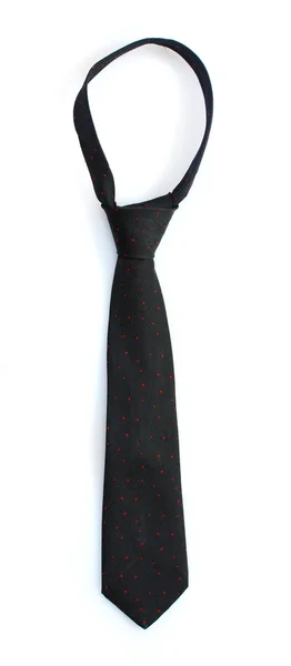 Elegante corbata negra aislada en blanco — Foto de Stock