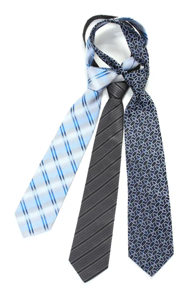 Parlak kravatlar üzerinde beyaz izole — Stok fotoğraf