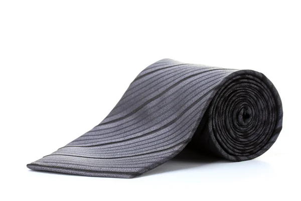 Cravatta grigia laminata isolata su bianco — Foto Stock
