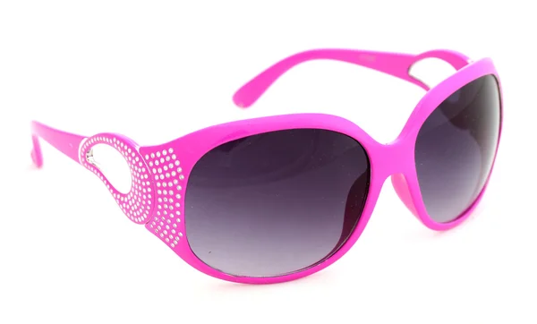 Mulheres glamourosas óculos de sol rosa isolado em branco — Fotografia de Stock