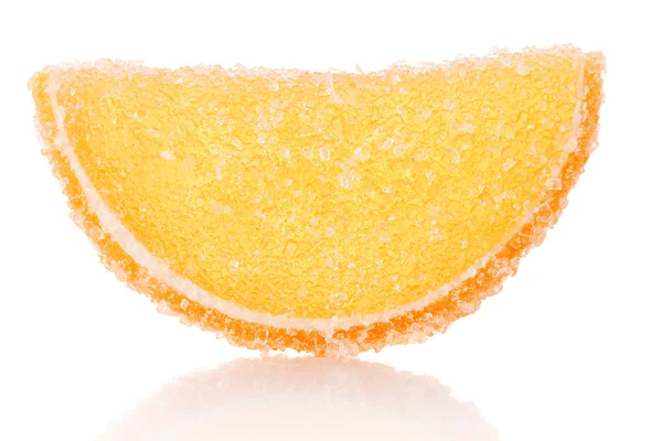 Doce de geleia laranja isolado no branco — Fotografia de Stock