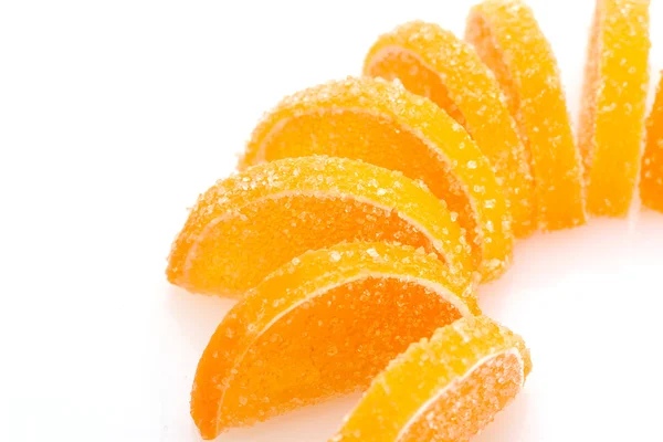 Oranžové želé bonbóny izolované na bílém — Stock fotografie