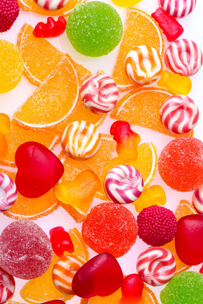 Colorful jelly candies background