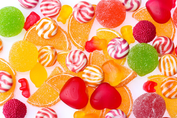 Colorful jelly candies background