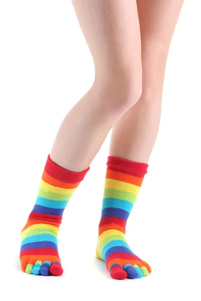 Close Up Of Woman Wearing Rainbow Socks High-Res Stock Photo - Getty Images