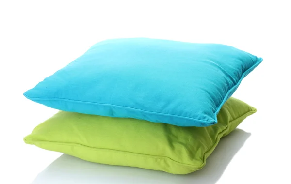 Travesseiros brilhantes isolados em branco — Fotografia de Stock