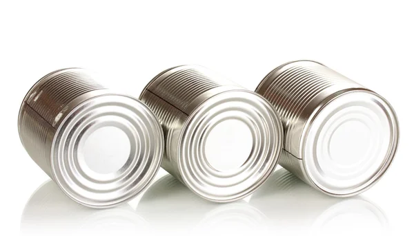 Tin cans isolated on white — Stock Photo, Image