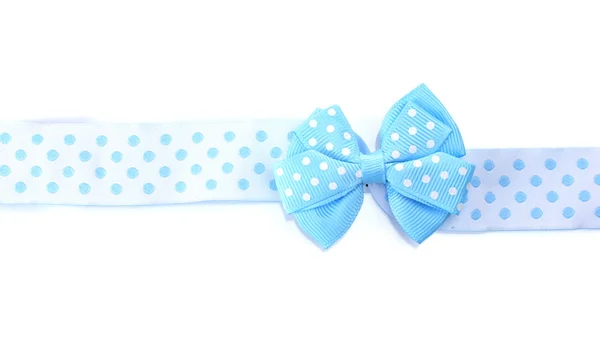 Красивий синій лук і стрічка ізольовані на білому — стокове фото
