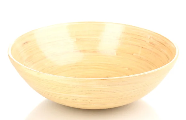 Wooden bowl on white background — Stock Photo, Image
