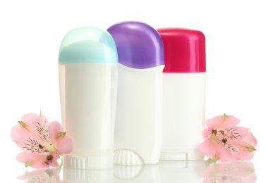 çiçekli beyaz izole deodorantlar