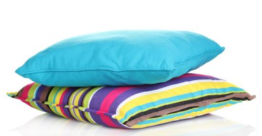 Bright color pillows isolated on white