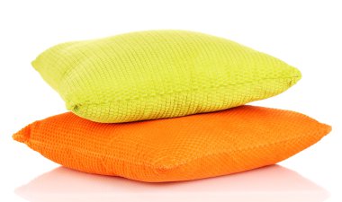 Bright color pillows isolated on white
