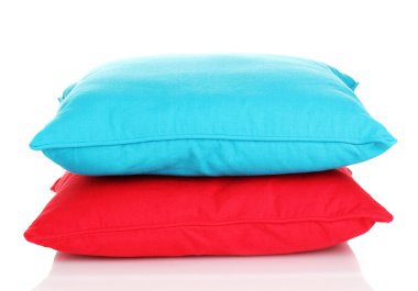 Bright color pillows isolated on white