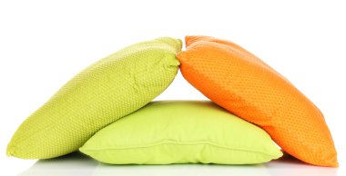 Bright color pillows isolated on white