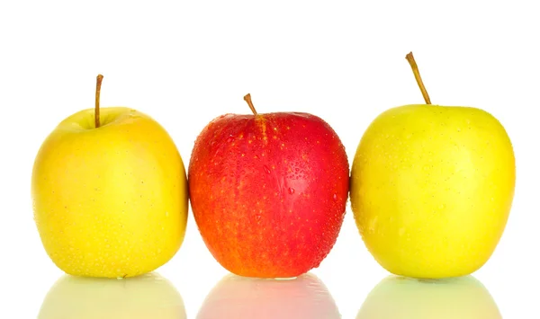 Φρέσκα μήλα που απομονώνονται σε λευκό — Φωτογραφία Αρχείου