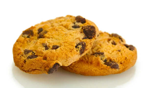 Čokoládové chipsy cookies izolované na bílém — Stock fotografie