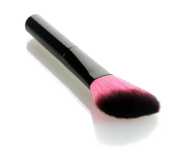 Pinsel in rosa für Make-up isoliert auf weiß — Stockfoto