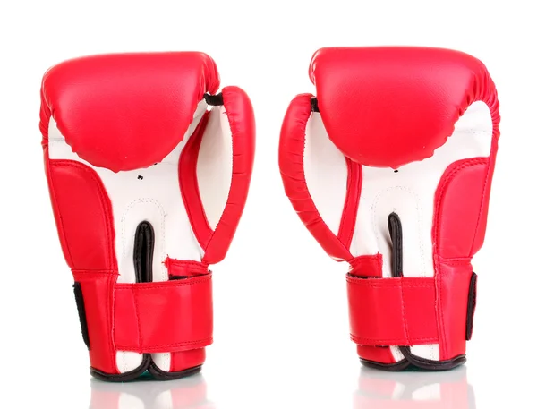 Gants de boxe rouges isolés sur blanc — Photo
