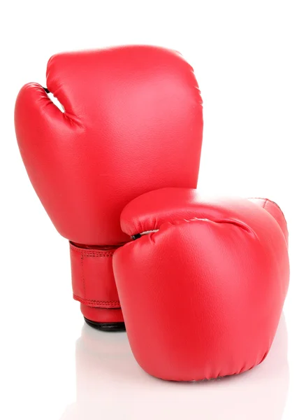 红色拳击手套上白色隔离 — 图库照片