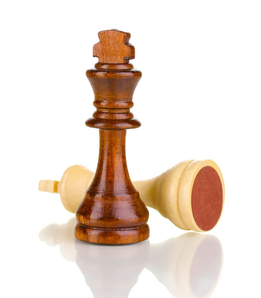 Σκακιστικά κομμάτια που απομονώνονται σε λευκό — Φωτογραφία Αρχείου