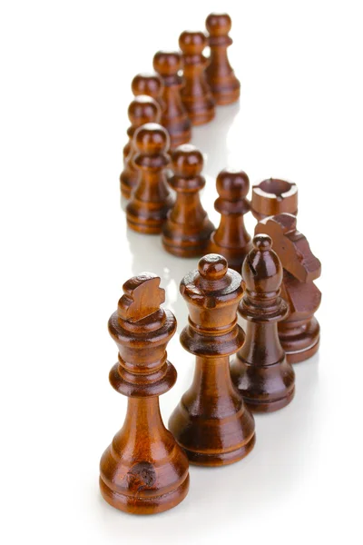 在白棋上隔离的棋子 — 图库照片