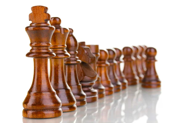 Piese de șah izolate pe alb — Fotografie, imagine de stoc