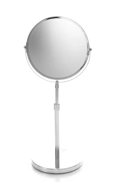 Round table mirror isolated on white — Stock Photo, Image