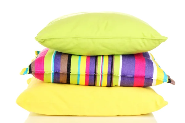 Almohadas de color brillante aisladas en blanco — Foto de Stock