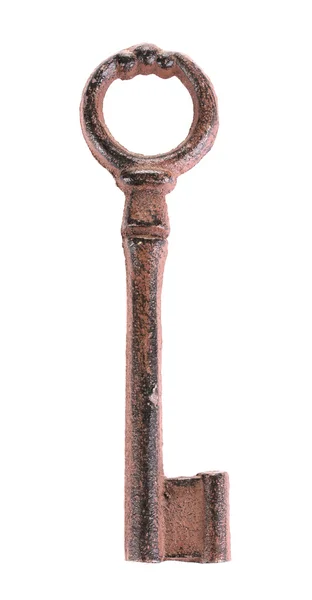 Chiave antica isolata su bianco — Foto Stock