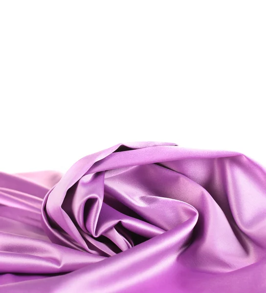 Фиолетовый шелковый занавес изолирован на белом — стоковое фото