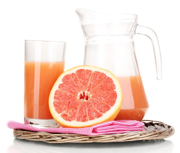 Grapefruitový džus a grapefruity izolovaných na bílém — Stock fotografie