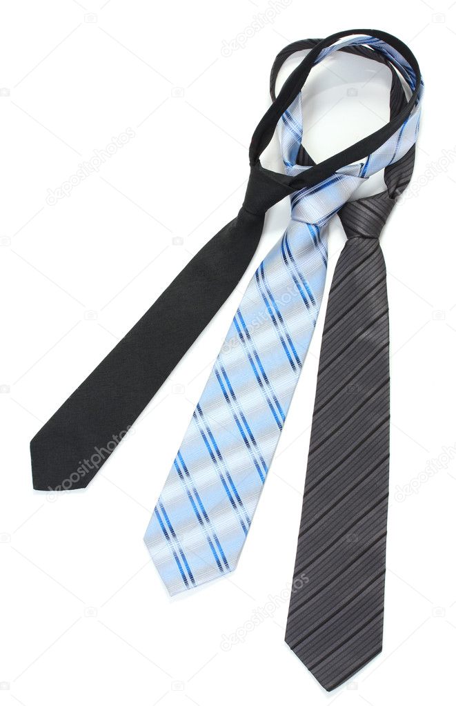 Bright ties isolated on white
