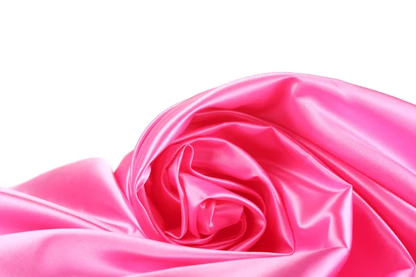 Drapeado de seda rosa aislado en blanco — Foto de Stock