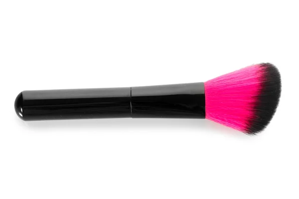 Beyaz izole makyaj için pembe fırça — Stok fotoğraf