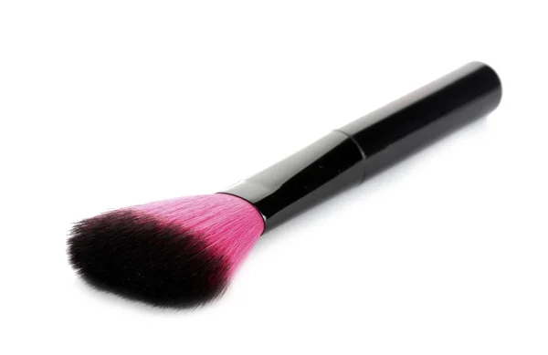 Ροζ βούρτσα για μακιγιάζ που απομονώνονται σε λευκό — Φωτογραφία Αρχείου