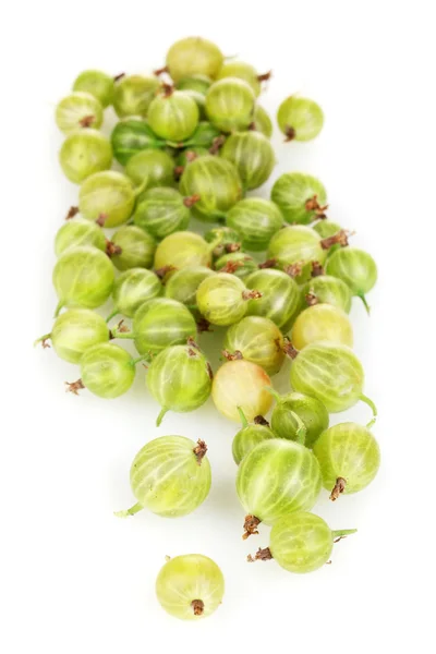 Green gooseberry isolated on white — Stock Photo, Image
