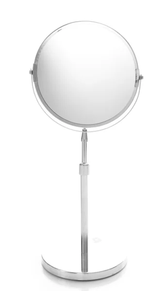 Round table mirror isolated on white — Stock Photo, Image